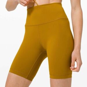 Lululemon Athletica Yellow Bike Shorts High-Waisted Stretchy